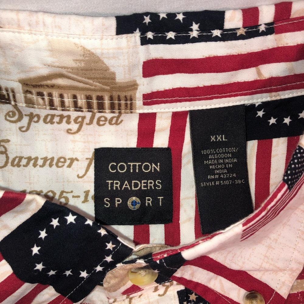 Men’s Cotton Traders Sport USA Button Uo Shirt XXL - Picture 3 of 4